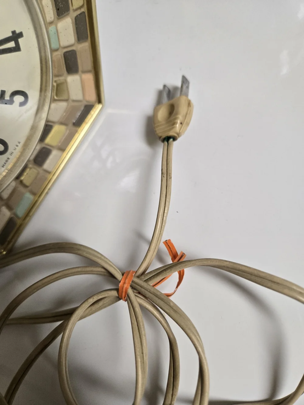 MCM General Electric Sunburst or Mosaic Kitchen Clock